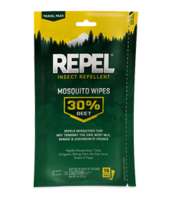 Repel Insect Repellent Mosquito Wipes 30% DEET